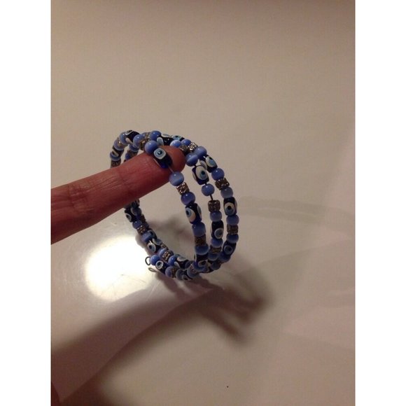 Fashion Custom Jewelry Evil Eye Blue Swirly Snake - Picture 4 of 5